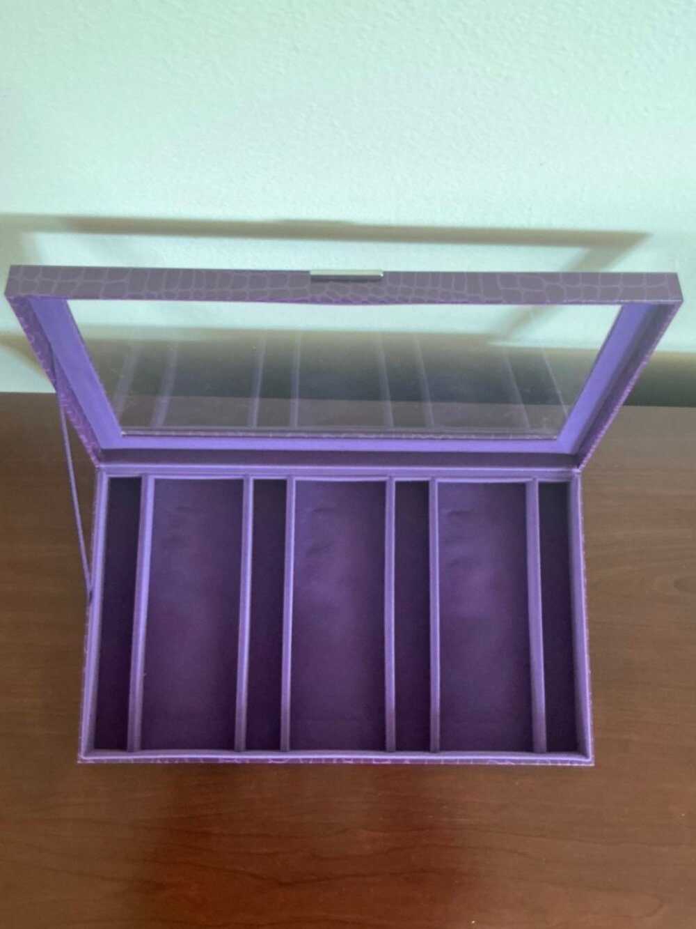 NEW 2-pc HSN Prestige Colleen Lopez Anti-Tarnish Purple Croco Jewelry Trays - Picture 4 of 10